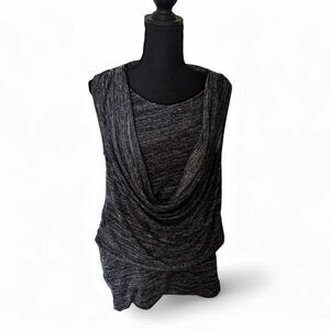 White House Black Market Grey Heathered Cowl Neck Sleeveless Top - Size M